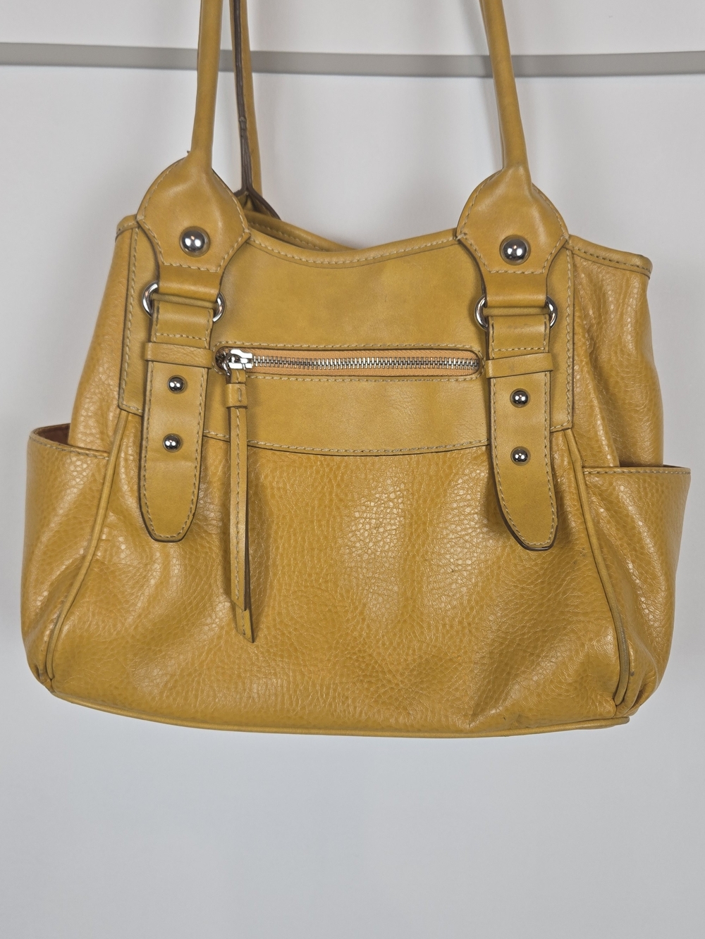 St John's Bay Mustard Yellow Leather Shoulder Bag Purse